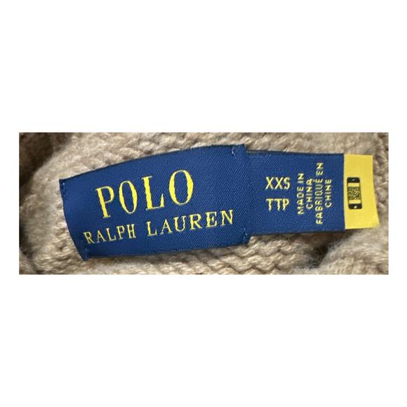 Polo Ralph Lauren  Wool Turtleneck Sweater Camel Melange Size XXS New with tags - Picture 3 of 6